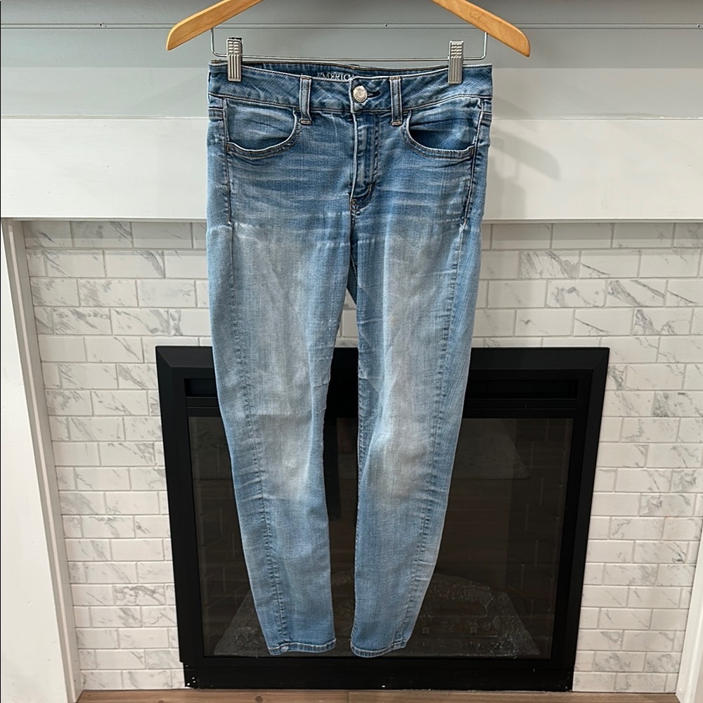 American Eagle Blue Skinny Jeans super stretch jegging